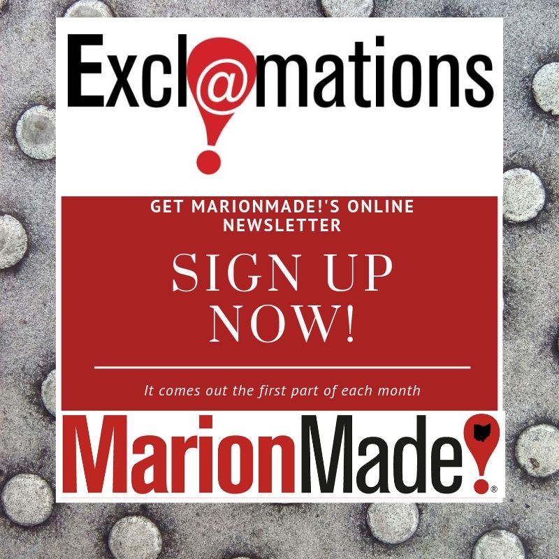 MarionMade! (@marionmadeohio) on Twitter photo Get MarionMade’s next month’s online newsletter by sending a request with your names and email address to info@marionmade.org
#marionmade #MarionMadeExcl@mations Get MarionMade’s next month’s online newsletter by sending a request with your names and email address to info@marionmade.org
#marionmade #MarionMadeExcl@mations