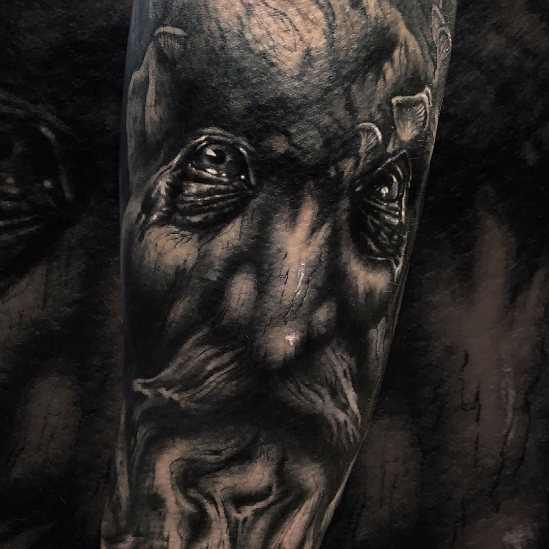murder of crows tattoo on Twitter: "Here's progress from earlier in my day of an Ent. What's your favorite woodland creature? #Ent #woodland #fantasy # tattoo #blackandgrey #tattoos #art #artist #artistsoninstagram #ladytattooers #tolkien #