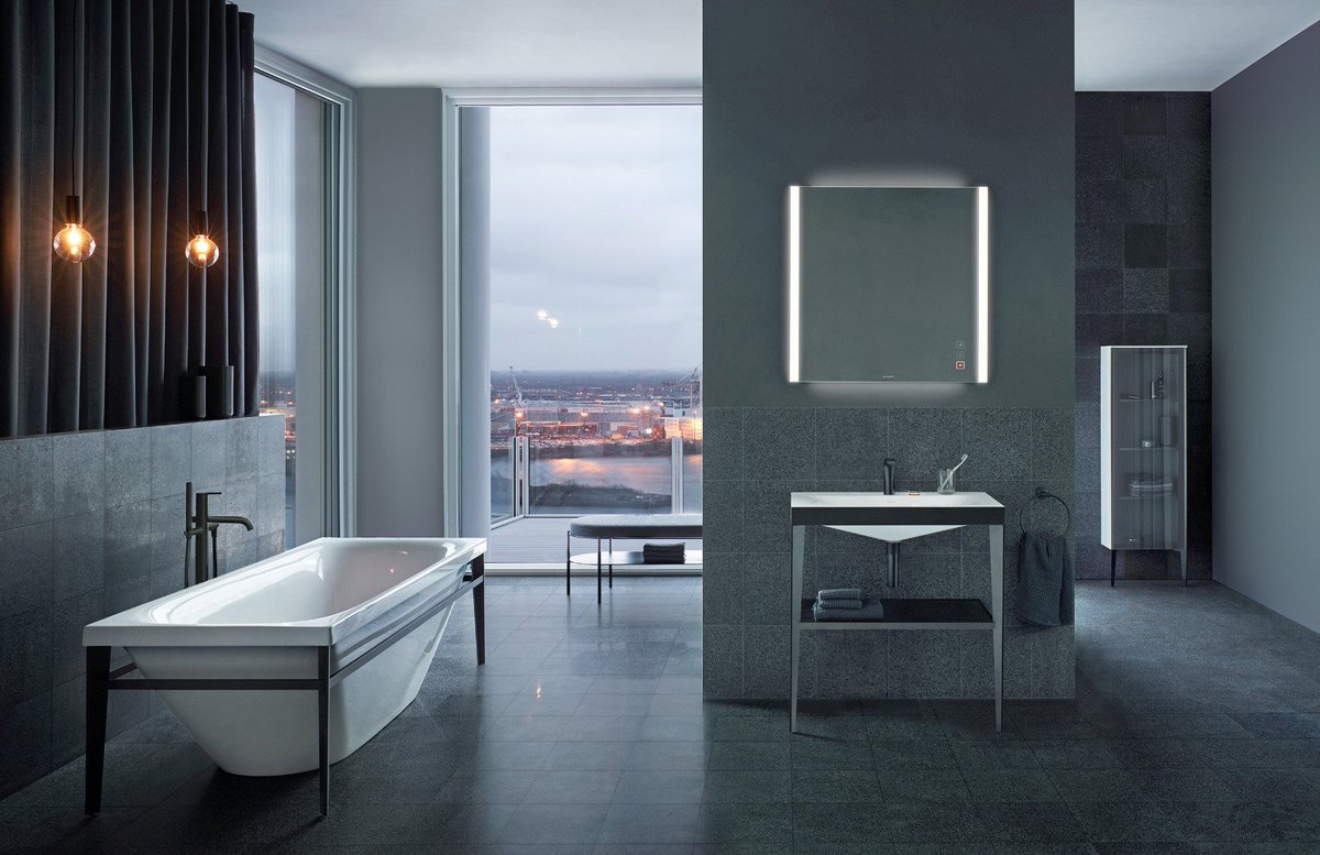 Duravit's tweet photo. Meet #Viu + #XViu: the latest from #siegerdesign + #Duravit. This modern collection is injected with an industrial aesthetic, creating the ultimate foundation for your future bathroom. Get to know Viu + XViu on @KBBconnect: https://t.co/5WZOx4yIZW https://t.co/ls7SOvYGoC
