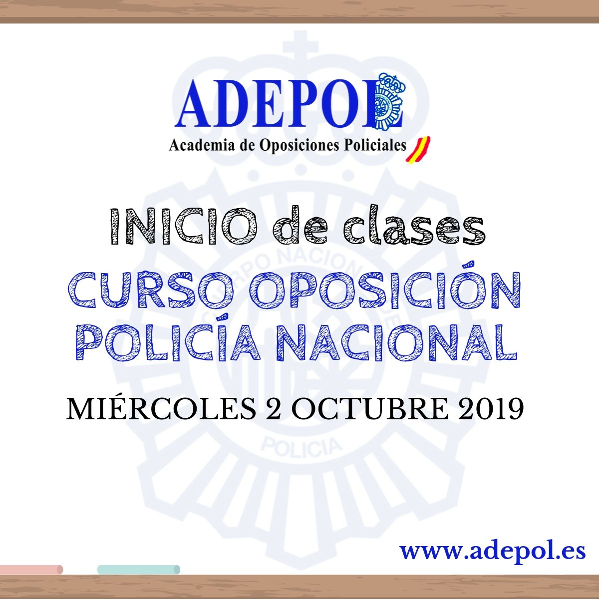 Adepolmurcia's tweet photo. 🔹 INICIO de clases. CURSO OPOSICIÓN POLICÍA NACIONAL 2020.

👉 Matrícula gratis.
👉 Turnos de mañana y tarde.

ℹ️ Solicita información sin compromiso, todavía estás a tiempo. ¡No te quedes sin tu plaza! 👇 

📧 academia@adepol.es
📲 602 174 442 

#Murcia #Academia #oposiciones https://t.co/Ot7bgXJztY