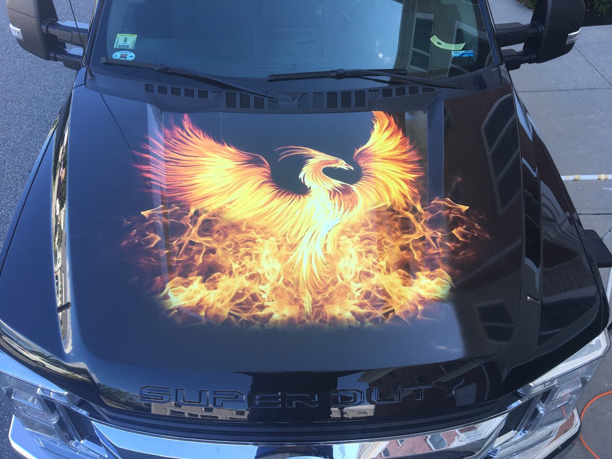 Sign It! added a new design to one of our customers trucks, giving it a custom look! Come by Sign It! to see what we can do for you today!