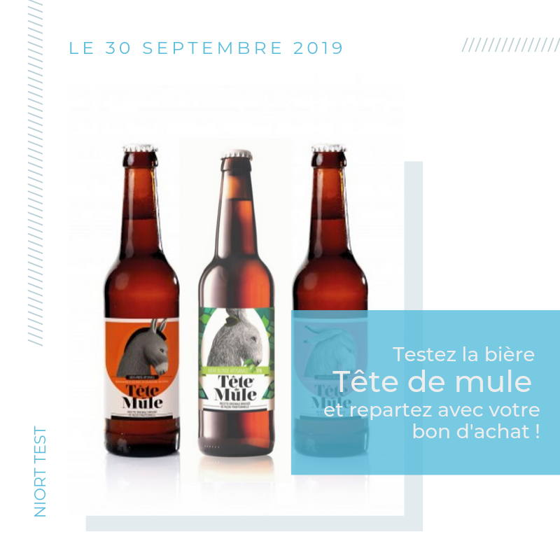niort_test's tweet photo. #NiortTest... La tête de Mule !
Inscrivez-vous et venez goûter 3 des bières phares de cette brasserie locale et remportez un bon de réduction de 15 % dans leur boutique.
https://t.co/4kxCIi1NfQ
#Niort https://t.co/Bid4IVXOVb