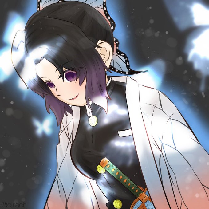 clrachさんがTwitterに投稿した胡蝶しのぶ(鬼滅の刃)のイラスト。
