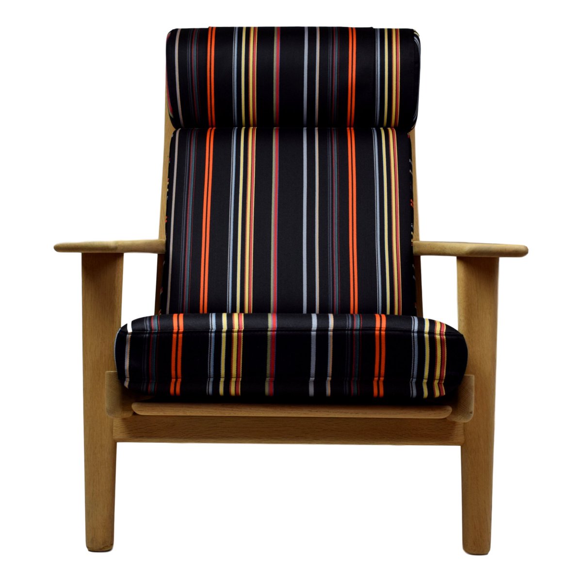 webbsmidcentury's tweet photo. NEW LISTING: Cushions for the Hans Wegner GE-290, GE-290A, and GE-240 lounge chairs with multi colored Stripes fabric by Paul Smith https://t.co/NtL13DXkac