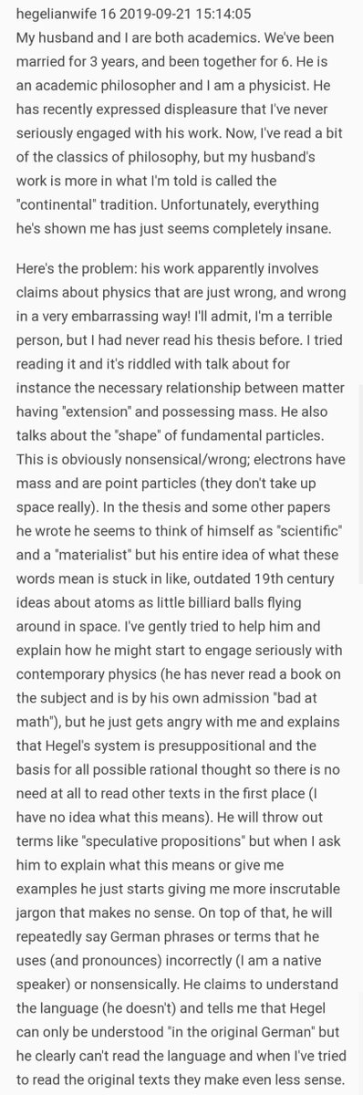 redditships's tweet image. My (33F) husband's (35M) career in academic philosophy is ruining our marriage. buff.ly/2Nu8iRU