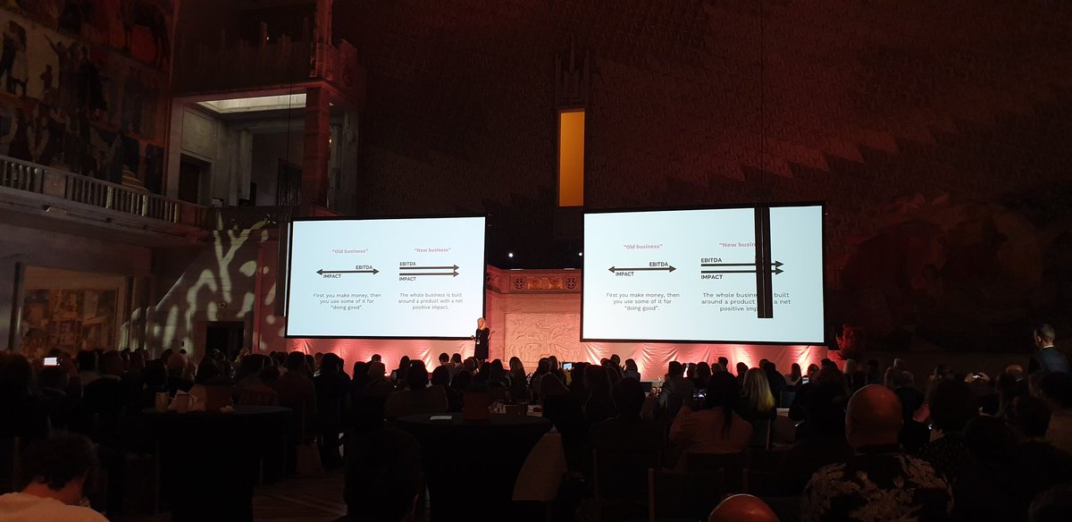 The leading companies of the future are those with a net positive impact 💗♻️💯 says <a href="/annunieminen/">Annu Nieminen</a> from <a href="/UprightProject/">The Upright Project</a> #oiw2019