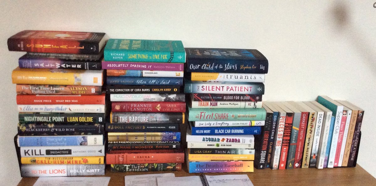 WavertonGdRead's tweet photo. So many fabulous #debut novels for this year’s Waverton Good Read Award and ⁦@AndrewClover⁩ on Thursday too. Lucky Waverton, Chester https://t.co/va4eyVHRNo