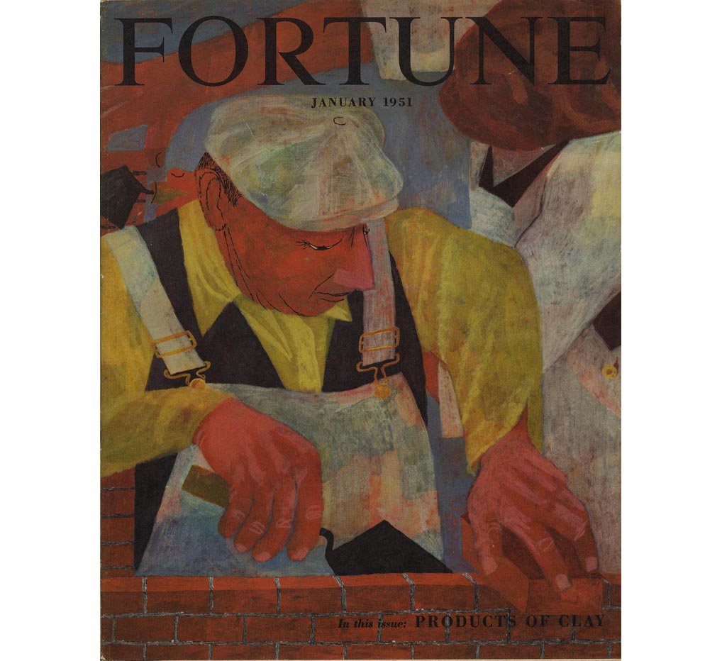 Fortune Magazines during this time were unlike anything else. They're pretty large and beautiful to look at. These covers: Walter Allner (1959), Ben Shahn (1951), Robert W. Wilvers (1959), S. Neil Fujita (1954).