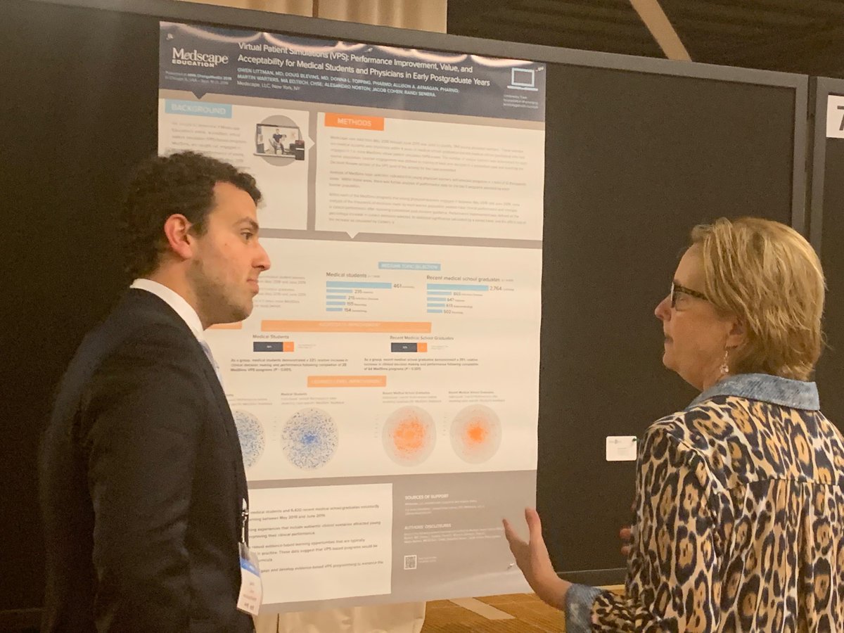 MedSims's tweet photo. So proud of Jacob Cohen and Gwen Littman MD presenting posters at AMA ChangeMedEd 2019 about Virtual Patient Simulation for Medical Students and Physicians. 
Links to posters https://t.co/nSfbpW71ih
https://t.co/mYCKbIzLYc
#medicaleducation #virtualpatientsimulation https://t.co/hkAK7c53cg