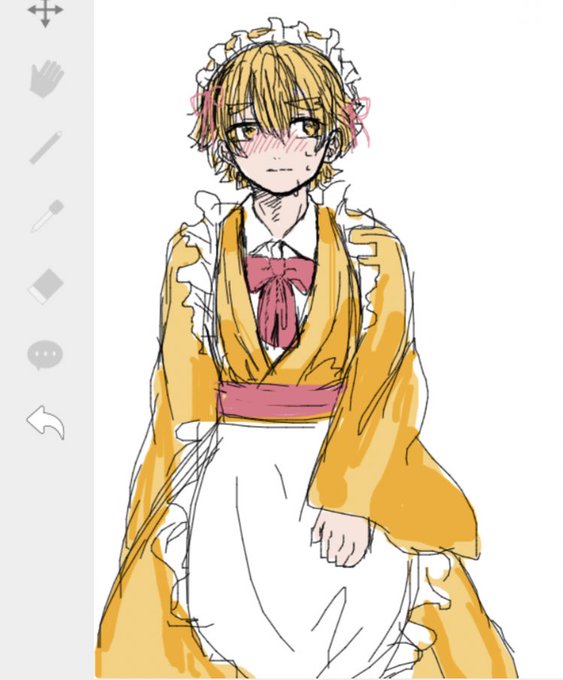 朔さんがTwitterに投稿した我妻善逸(鬼滅の刃)のイラスト。