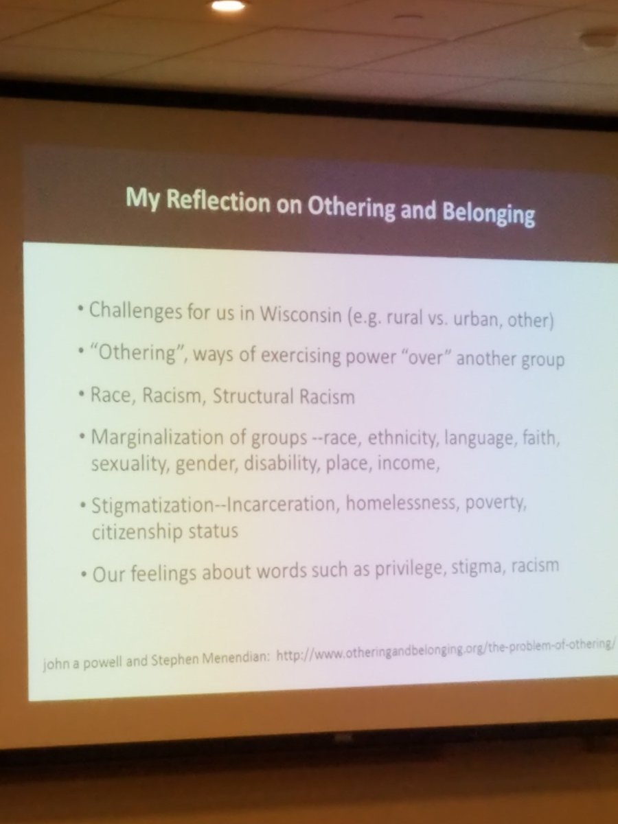 WIPublicHealth's tweet photo. @DHSWI State Health Officer @JeanneAyersMN discusses Power as a Root Cause of Health Outcomes, and this important slide about Othering #healthieststatewi #healthequity https://t.co/4J1gY1FrtY