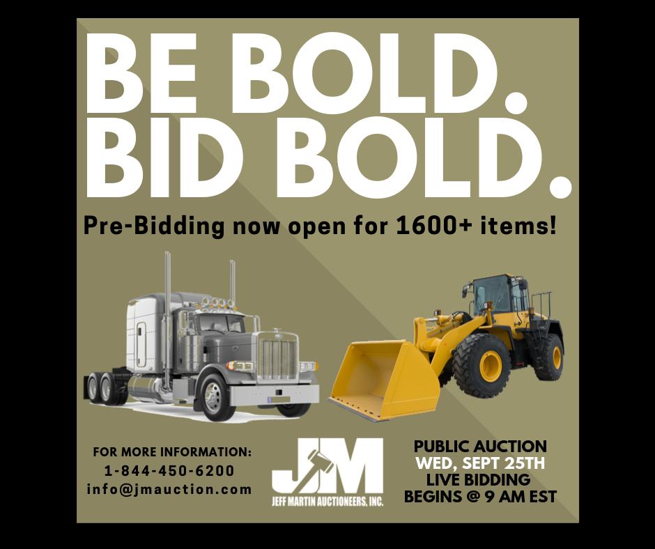 JMAuctioneers's tweet photo. Come join us for the largest #auction held at our #Pelzer facility in 7+ years! Auction is this Wed, Sept 25th. 3 rings running all day. View items &amp; place your #Prebids here: https://t.co/oOnpQRyelF  #Yardfull #HeavyIron #HeavyTrucks #BidLive #BidOnline #JeffMartinAuctioneers https://t.co/JVI7KrDzsv