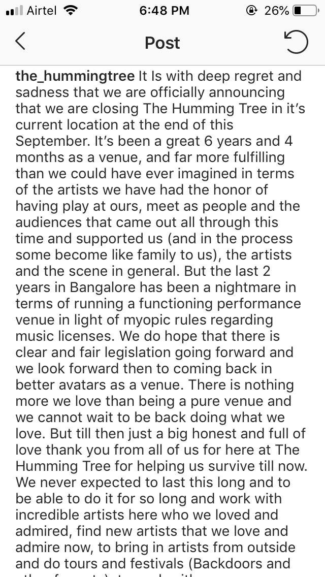 lechu2a's tweet image. Extremely sad!
The government is choosing the wrong priorities instead of sorting out the traffic and potholes on the roads. Making the worst out of this amazing city, #Bangalore. An unnecessary law killing a good culture and few of my good memories. 😶😢
#BeFlat #HummingTree