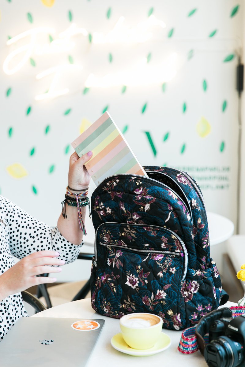 #ad Can I tell you a secret?? I’ve been running around for a year with a plain grey, boring backpack. I FINALLY found this durable, BUT ALSO, stylish Performance Twill bag from @VeraBradley. It organizes and protects everything from my laptop to blue light glasses. #VeraBradley