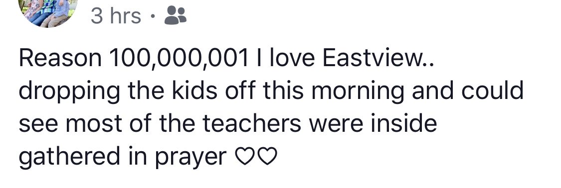 KSwininger's tweet photo. Love that our parents notice &amp; appreciate the great things happening at Eastview! #eastviewpride #FCSCSpartanPride https://t.co/UHzWpvHAkO