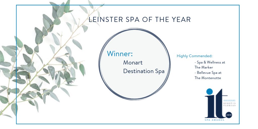 irishtatler's tweet photo. The award for Leinster Spa Of The Year goes to the Monart Destination Spa, @monartspa which was named in the Top 3 Spa Resorts in the world by Condé Nast Traveller. #itSpa19 https://t.co/VpFuEA6TcB