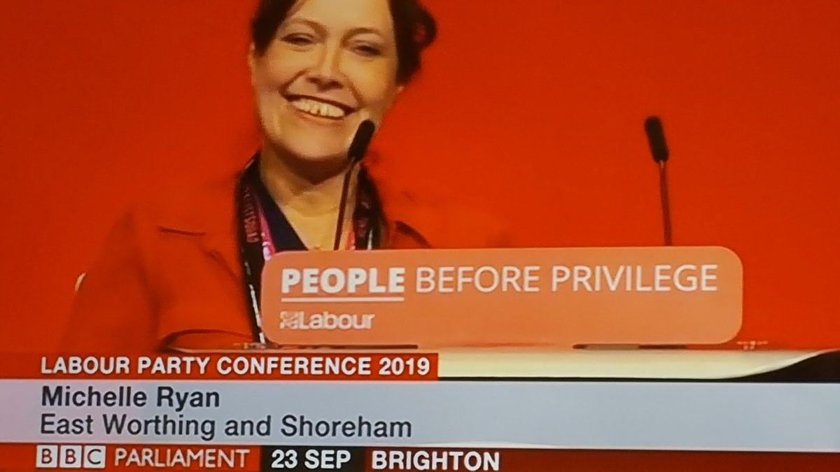 #MichelleRyan from #EastWorthingAndShoreham First time speaker at conference calling for Unity. Calling for support for Composite14 & supporting Jeremy Corbyn.
#LabourConference2019 
#LabConf19 
#Lab19