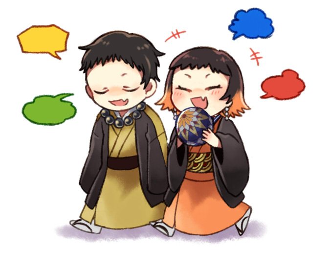 矢琶羽と朱紗丸 スヤこのイラスト