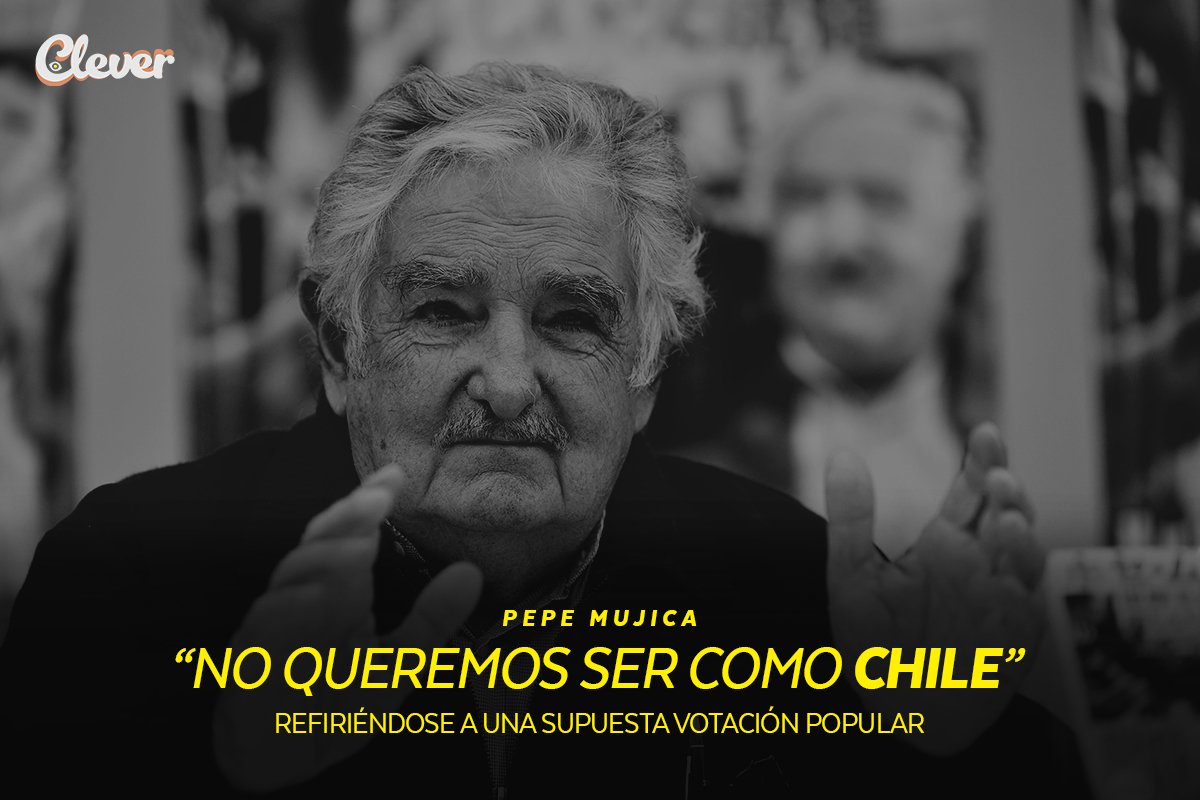 DiarioClever's tweet photo. “No queremos ser un país como Chile. Ojalá Chile pueda tener algún día estudiantes que no queden hipotecados para terminar la carrera. Ojalá Chile pueda repartir un día como repartimos en Uruguay”, señaló el ex mandatario.
.
#news #prensa #diarioclever #mujica #FelizLunes https://t.co/lQdGpHiwsI