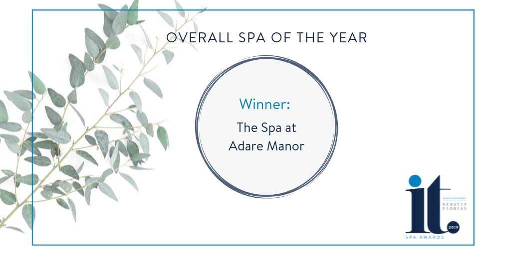irishtatler's tweet photo. Last but not least, our Overall Spa Of The Year Award goes to a pinnacle in luxury escapes, The Spa @TheAdareManor #itSpa19 https://t.co/kCh9vebHpB