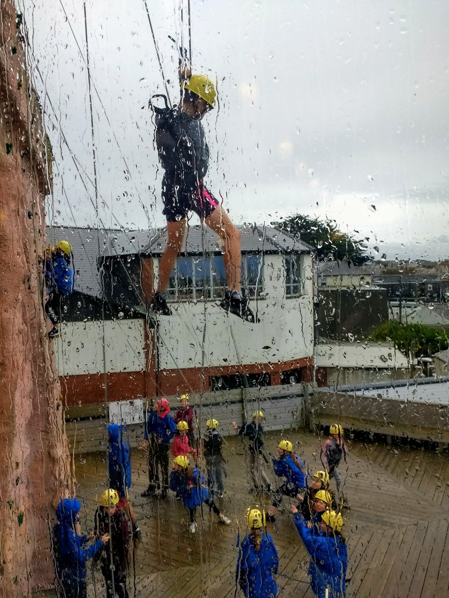 Day 1 at Bude has been wet but there's also been climbing and swimming and biking and mountain boarding and kayaking and much more!