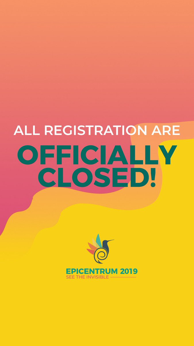 EpicentrumUnpad's tweet photo. All registration are officially CLOSED now! 

Thank you for your excitement and participation. We can’t wait to see your other excitement at this event. 

Good luck Youngsters! https://t.co/4p6bRjiwid