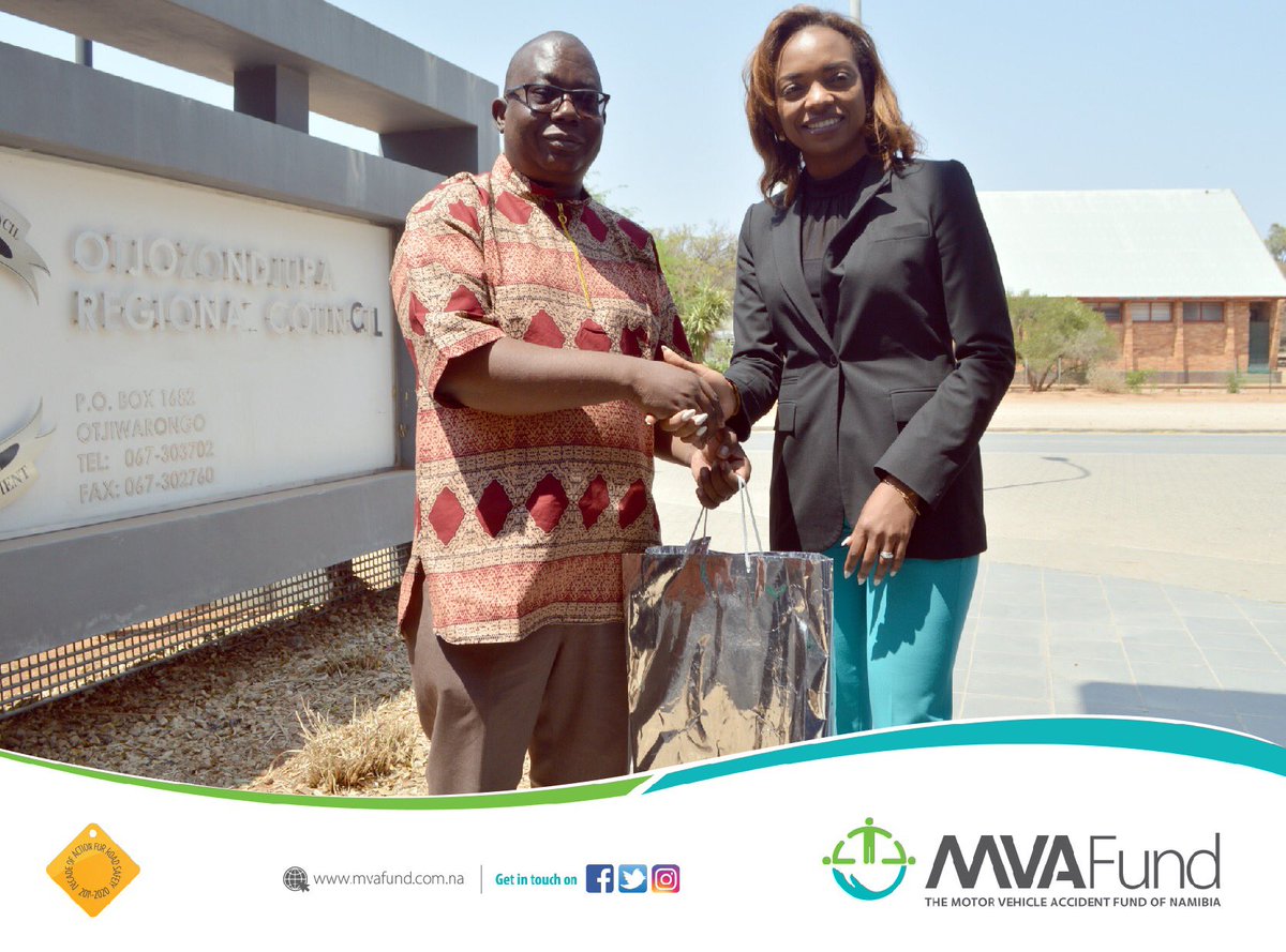 The MVA Fund paid a courtesy visit to Hon. Otto Ipinge, Governor: Otjozondjupa Region to discuss the envisioned Emergency Response Services base to be set up in Otavi. #StrategicRelations #ARN0819682