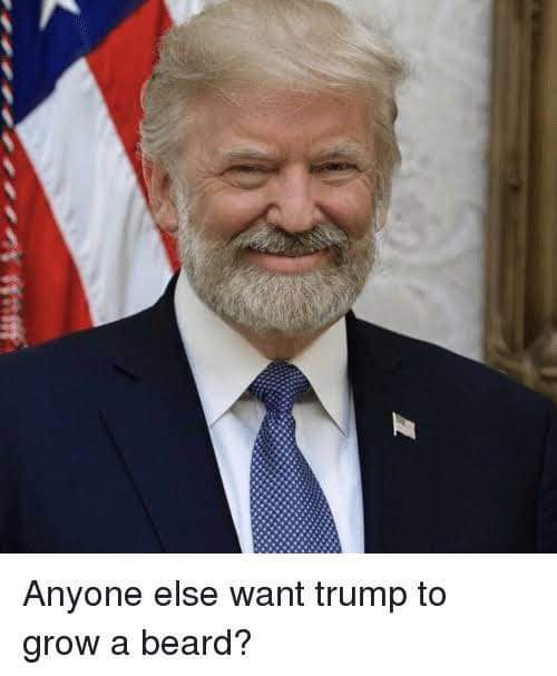 moms4changes's tweet photo. @POTUS it's getting cold. You would look nice with a beard. I'm FOR this 
#Trump #POTUS #beardedmen #fallfur #JustDoIt @FLOTUS @SenateGOP @realDonaldTrump #RETWEET https://t.co/wqckfxbIGy
