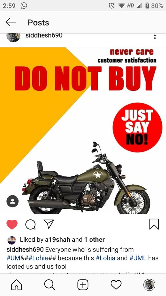 siddhesh690's tweet image. UML india closed its operations after selling bikes for more thn 2yr across th country with promise of 4yr of warranty &amp;amp; the govt remained asleep on this loot. #uml #unitedmotors #wewantmoneybackuml
@nitin_gadkari @siamindia @narendramodi @UM_motorcycles @UM_Motos @UMMotorcycles
