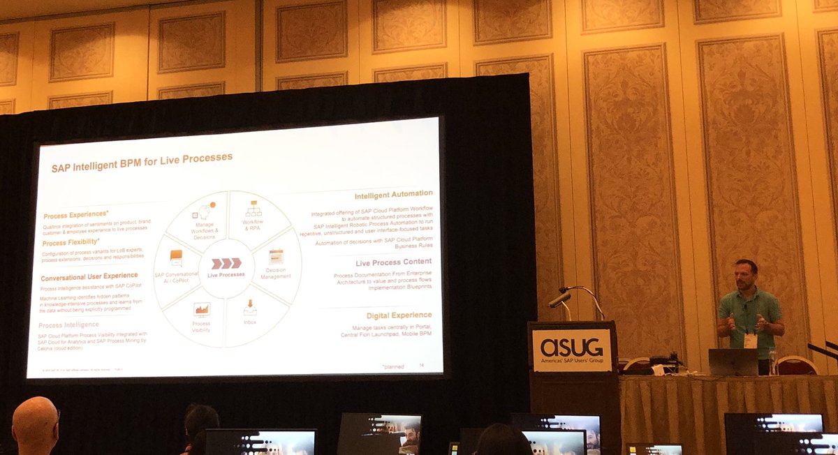 s_schluchter's tweet image. @haraldschubert introducing SAP Intelligent Business Process Management @ASUG365 PreCon seminar. More to come this week @SAPTechEd. help.sap.com/doc/a11bb569b6…  @sapcp #workflow #businessrules #processvisibility #IntelligentBPM