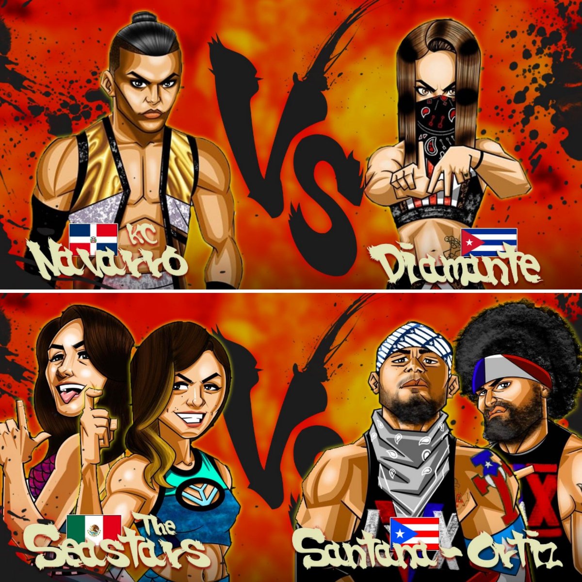 Battleclubpro's tweet photo. 🚨 #MondayMood 🚨

PRE-SALE ENDS 9/26 8PM

Champs
@hvrlow_ @Bowens_Official

Celebrate
@Santana_PNP &amp; @Ortiz_PnP

Returns
@Tess_Blanchard @JordynneGrace @SwoleWorld @DiamanteLAX @RealTSteelz @HoganKnowsBest3

Debuts
@Shotziblack @_thehyan
@HotScoopSkylar

https://t.co/czA2TJrwf2 https://t.co/nCesZXvLv7
