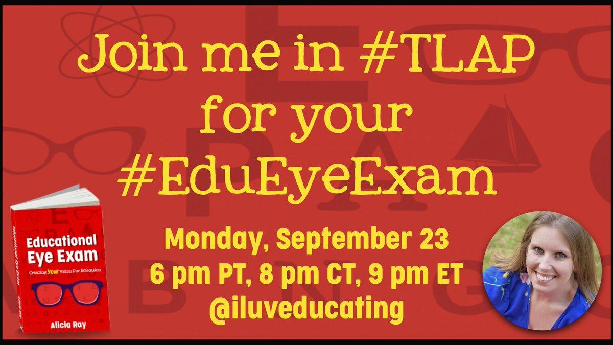digitalsandbox1's tweet photo. Top story:Future Leaders and Tech Tools @iluveducating: 'Hope to see you in #tlap tonight! So excited to chat with my favorite crew! #EduEyeExam
#LearnLAP #formativechat #edchat #DBCincBooks #LeadLAP #MLmagical #REALedโฆ https://t.co/GGBo1wQPrG, see more https://t.co/uirSRLwdn3