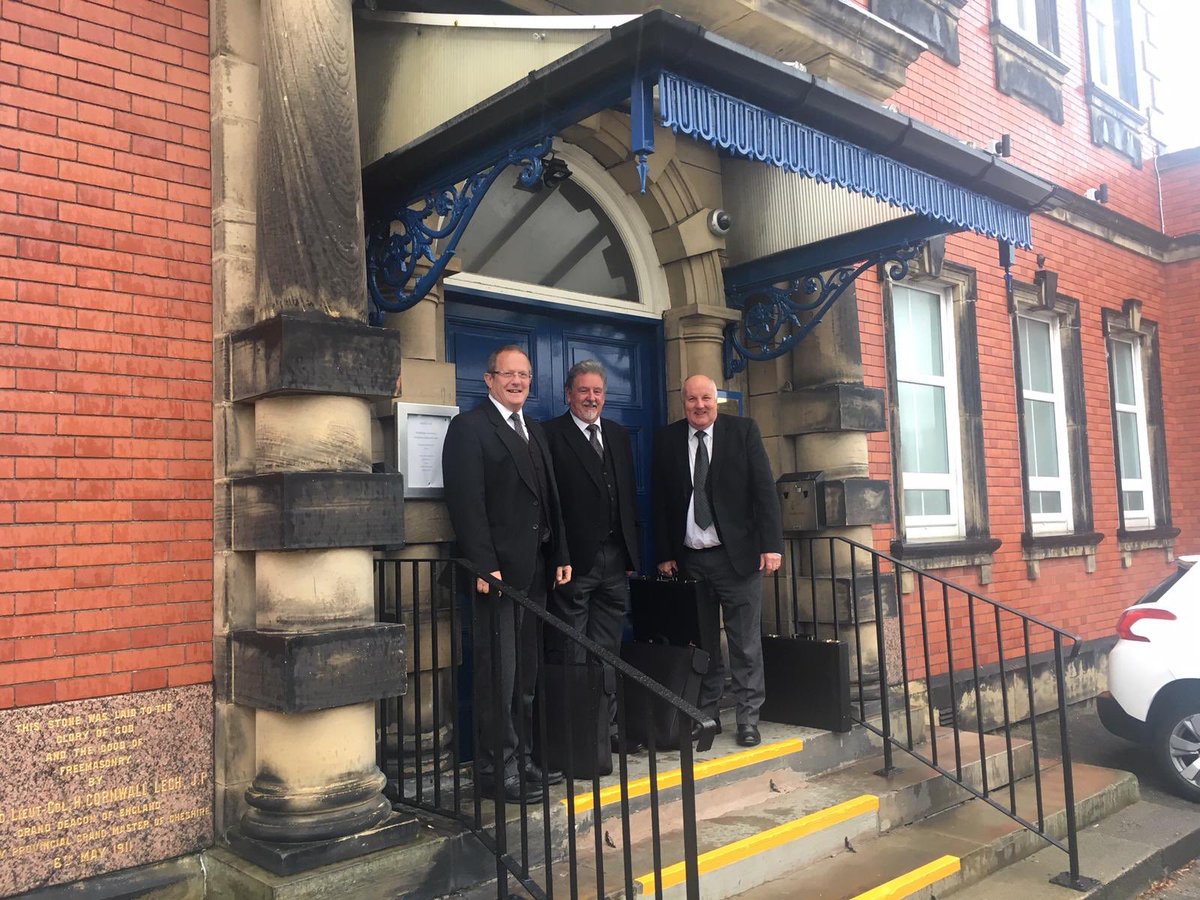 CheshirePGL's tweet photo. Stage two... looks like the ‘prize’ hasn’t had too much effect... The Wardens have arrived at Manor Road for WBro James Ryan’s 60th Celebration... enjoy... #cheshirewardensday #cheshirefreemasons ⁦@UGLE_GrandLodge⁩ https://t.co/jMrt7LOzJ5