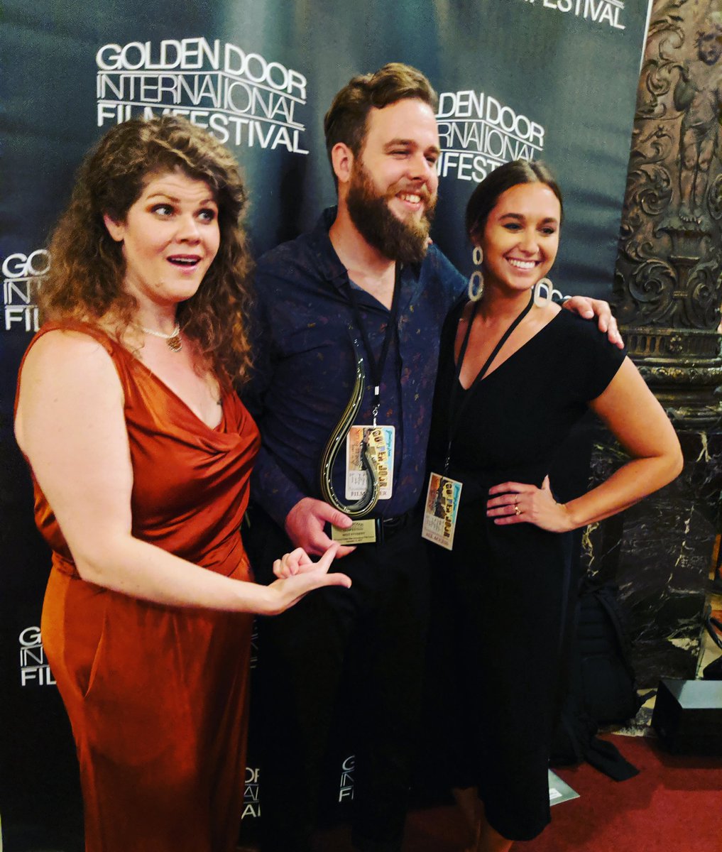 Br00keH00ver's tweet photo. So proud that Jordan's film BLUE BAGS FLOAT IN SALTWATER won best student film. Grateful to be part of a fun project with kind, incredibly talented people. @GoldenDoorFest #GDIFF #actorlife #filmlife #Awards #redcarpet #madeinNJ #filmfestival https://t.co/VHk6CZoa9n