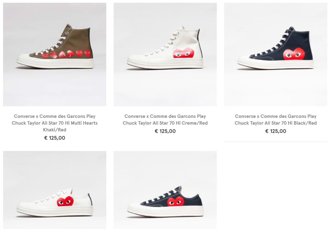 converse x cdg size