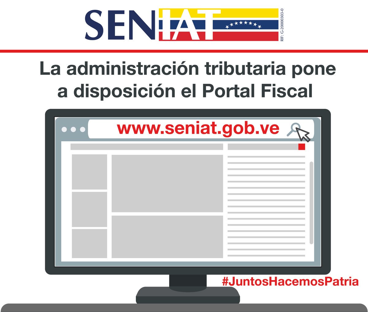 Regístrate en nuestro Portal seniat.gob.ve y disfruta de las bondades que ofrecen los trámites electrónicos