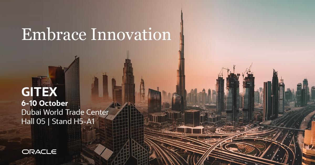 Oracle_ME's tweet photo. World's first #Autonomous operating system; the unique Gen2 @OracleCloud; #ArtificialIntelligence embedded intelligent apps; latest Cloud Regions in the UAE &amp; SaudiArabia. We are all set to showcase the future of #CloudComputing @GITEXTechWeek #GITEX2019 https://t.co/KHVilvBzBA