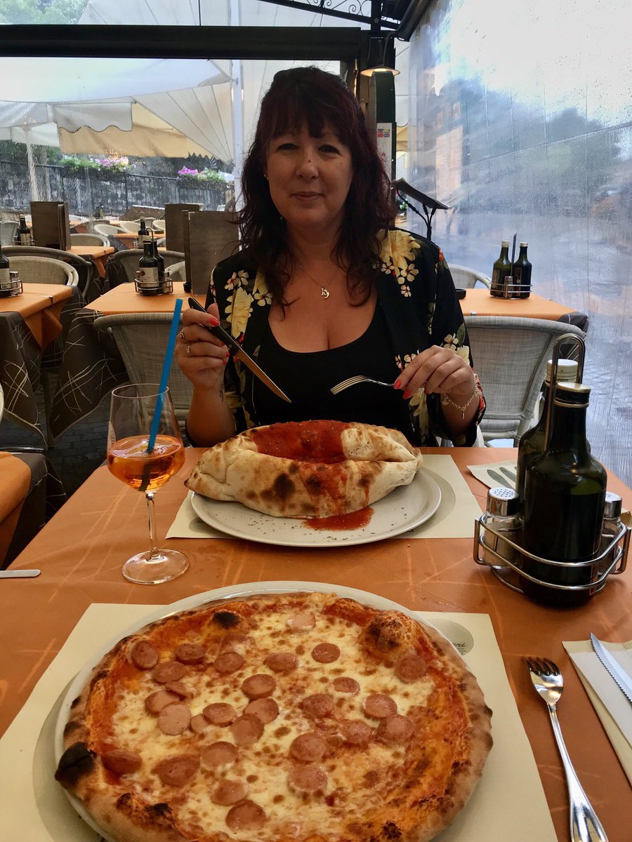 mrsmoneypenny1's tweet photo. A wet day today so @CJ1751 and I took a little trip on the #stradaDellaforra, a pitstop at Visone followed by the largest calzone I’ve ever seen at Raphael’s! https://t.co/wDYjwaSKy3
