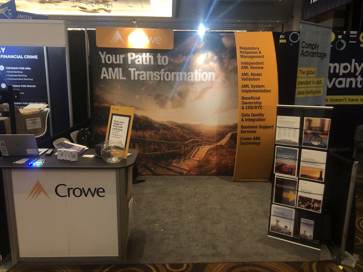 marypatharbaugh's tweet photo. Come talk to me and my @CroweAML colleagues about all things AML at #ACAMSVegas! https://t.co/aYKV9bpDg4