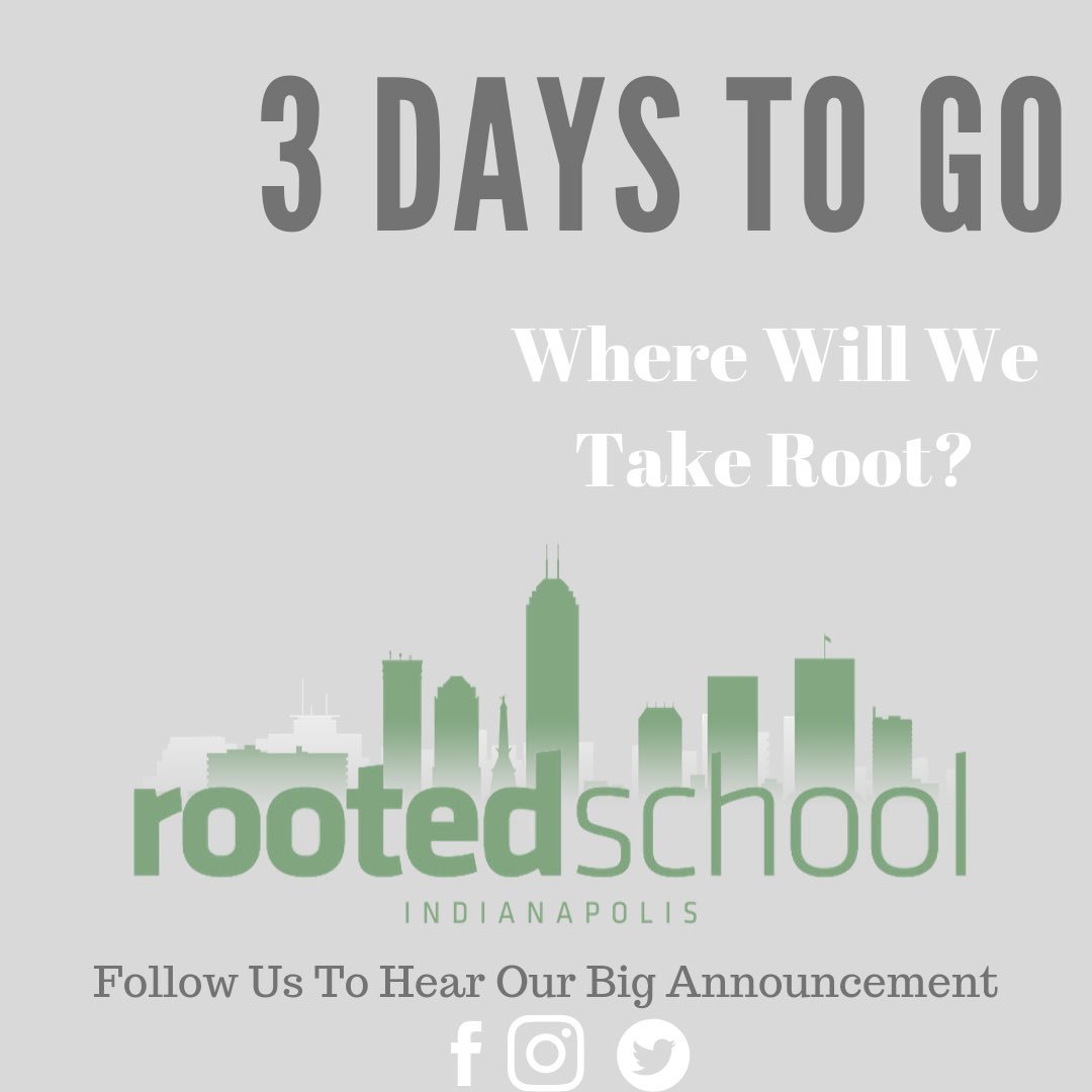 RootedIndy's tweet photo. Where will we Take Root? Join us in the countdown. Follow us to know first. Share the excitement on your page! 
#rootedschoolindy #getrootedindy #myroadtorooted #bridgingthewealthgap #pathtofinancialfreedom #teachstrong #iteach #techED  #techEducation https://t.co/SsjT3aKOXR