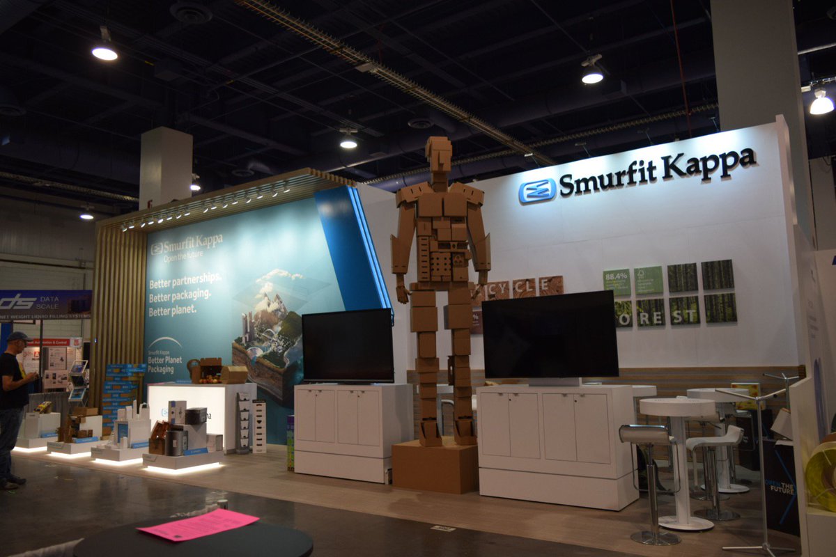 ExhibitTrader's tweet image. Be sure &amp;amp; check out @smurfitkappa today at booth #5992 at @packexposhow . We enjoyed working with their team creating a unique, custom exhibit and help &quot;Open the Future&quot; of packaging 🌎  #PACKEXPOLasVegas #PACKEXPO2019 #designforexcellence #openthefuture #betterplanetpackaging