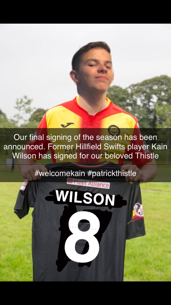 PatrickThistle6's tweet photo. #welcomekain #patrickthistle https://t.co/H74R8Oupmm
