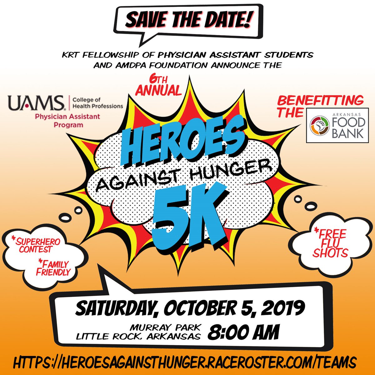 uamshealth's tweet photo. 🏃‍♂️🏃‍♀️Every dollar provides food to 5 children, which is a tremendous amount of support to local Arkansans since our state ranks 2nd for food insecurity.

Event details ➡️➡️➡️ https://t.co/yUVXg1Vg9f
🤝 @UAMSCHP https://t.co/k0FrVEZ40u