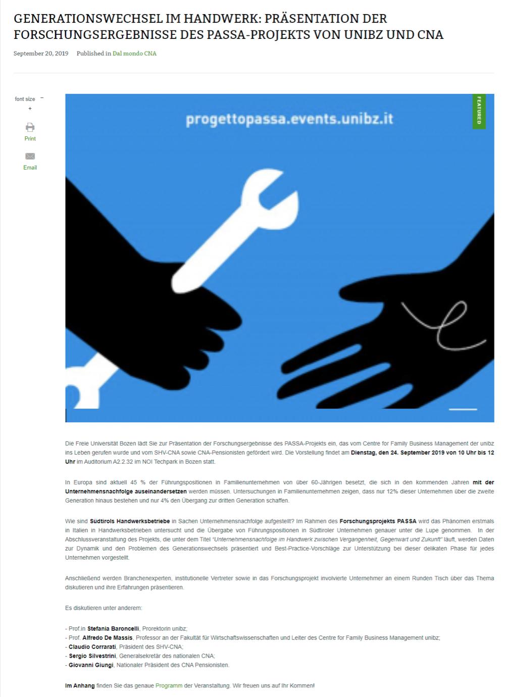 Alfredo De Massis Our Event Tomorrow On Succession In Familyfirms From Craft Industries Aidafitalia Unibz News Fambiz Restartup Familyfirms T Co Mp7zpd6myg