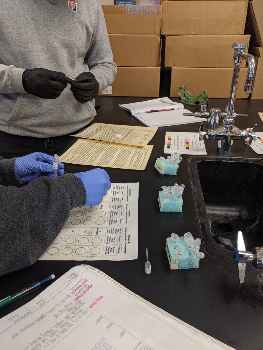 QuakerGuidance's tweet photo. The counselors were invited to Mrs. Townsend's PLTW Biomed Class today. Students were performing a glucose tolerance test. #InnovationAtPHS https://t.co/vbyf6lLgMp