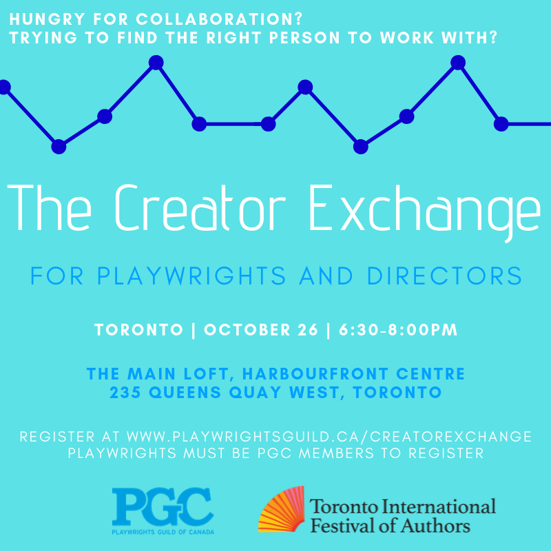PGuildCanada's tweet photo. Are you a #theatredirector or #playwright hungry for collaboration and looking for the right person to work with? Join us for our #CreatorExchange in partnership with @festofauthors on Saturday, October 26th! Space is limited, hurry and register now! https://t.co/4qr8UX2FSQ https://t.co/965cVXr3Jn