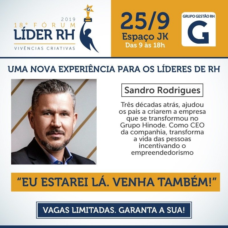No próximo dia 25, nosso CEO Sandro Rodrigues, estará no palco do “18º Fóru... instagram.com/p/B2wtqYQAeTc