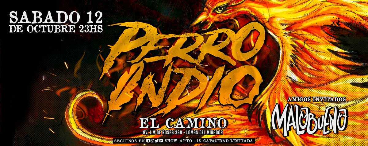 Sábado 12 de Octubre 23hs | <a href="/PerroIndioRock/">Perro Indio</a> en <a href="/elcaminobar/">El Camino bar</a> | Amigos Invitados: <a href="/malobuenorock/">Malobueno</a>