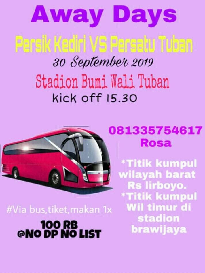 violetXtreme's tweet photo. info Away TUBAN... 
#persikkediri #persikmania #djajati #liga2 #RoadTo8Besar https://t.co/QPvCRGGLuO