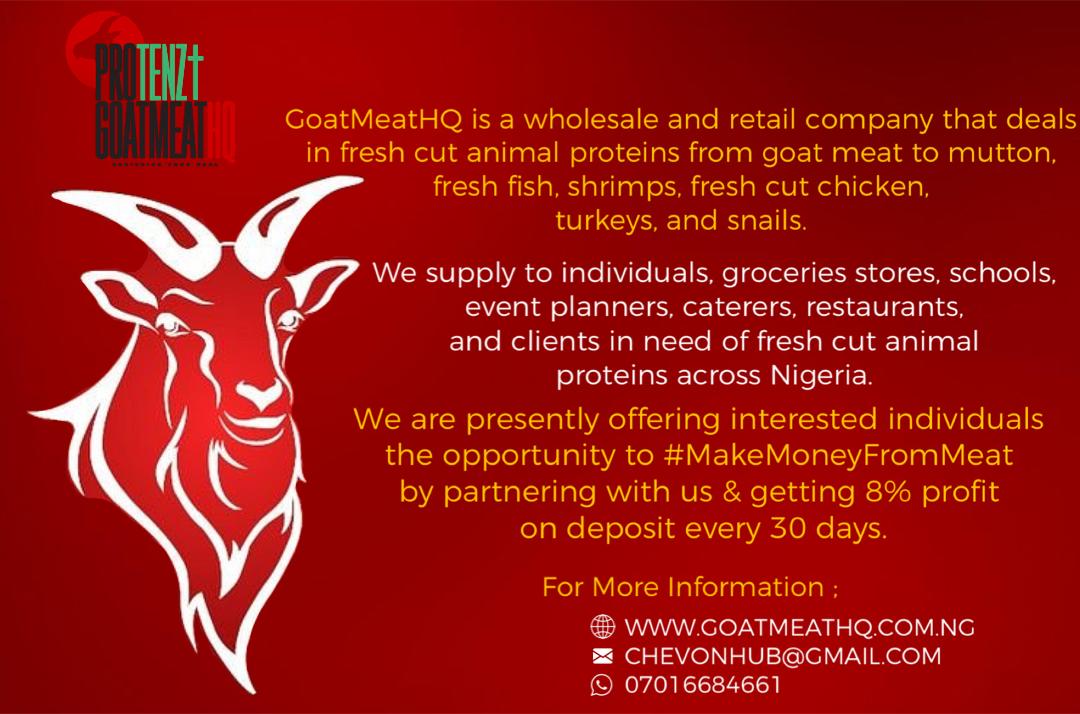 olubolajii's tweet photo. What are your thought about Fresh cut animal protein ?
Reply using #MakeMoneyFromMeat if you know โฆ500 airtime is not too small for you
#MakeMoneyFromMeat https://t.co/sa1MnhTFcd